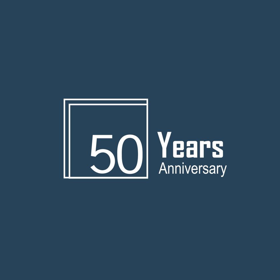 50 Jahre Jubiläumsfeier blaue Farbvektorschablonen-Designillustration vektor