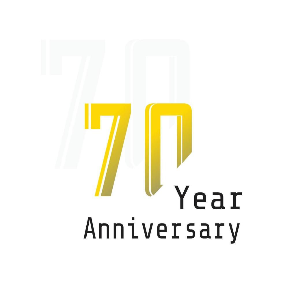 Illustration för design för mall för 70 års årsdagfirande gul färg vektor