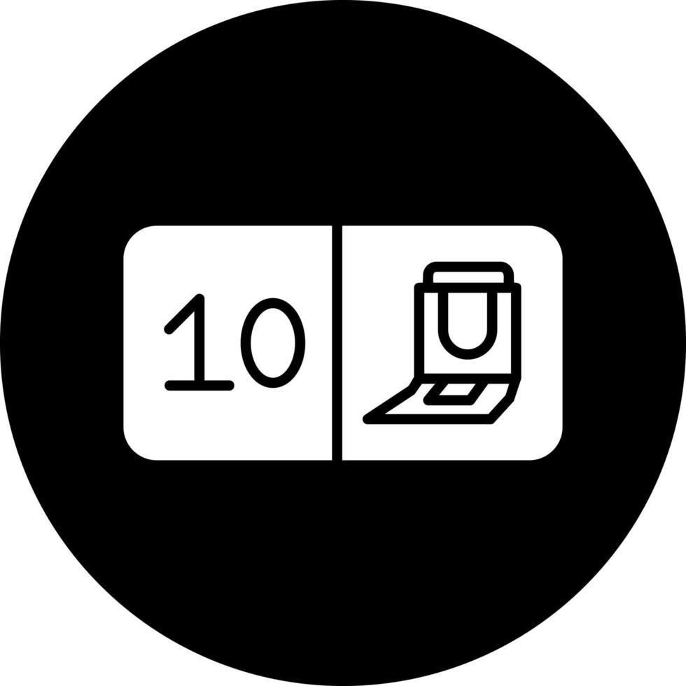 Sitz Nummer zehn Vektor Symbol