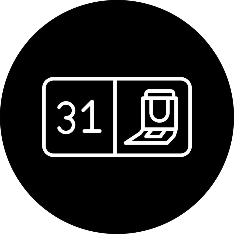 Sitz Nummer dreißig einer Vektor Symbol