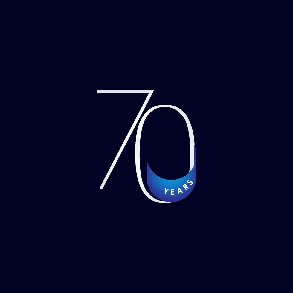 Illustration för design för mall för nummer 70 för årsdagfirande elegant nummer vektor