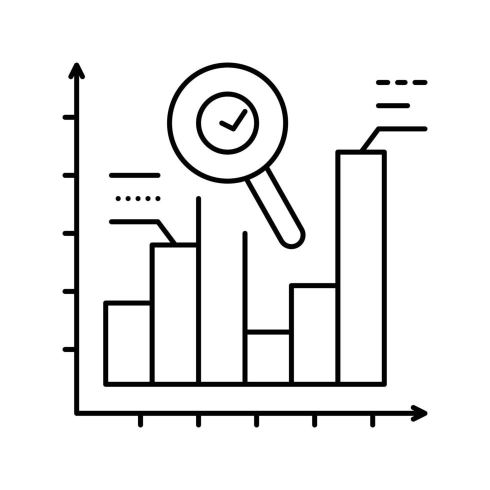 Rezension Fortschritt Linie Symbol Vektor Illustration