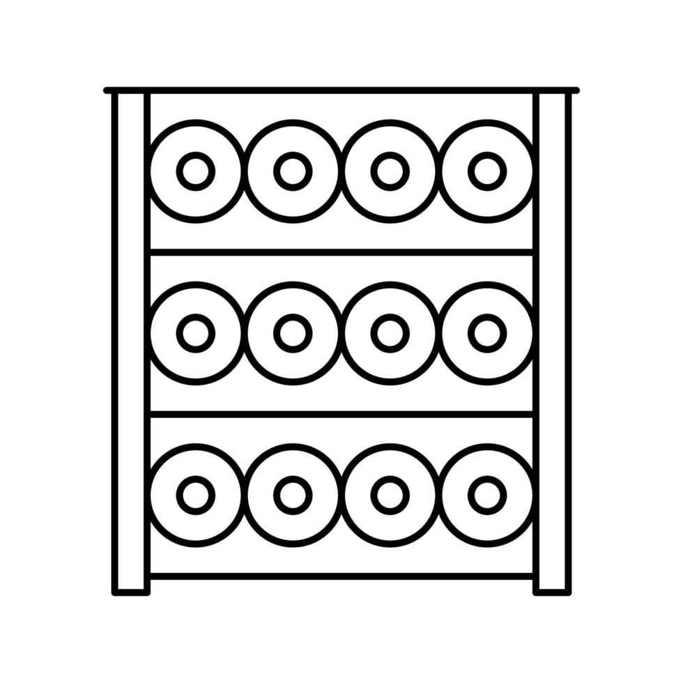 vin kuggstång linje ikon vektor illustration