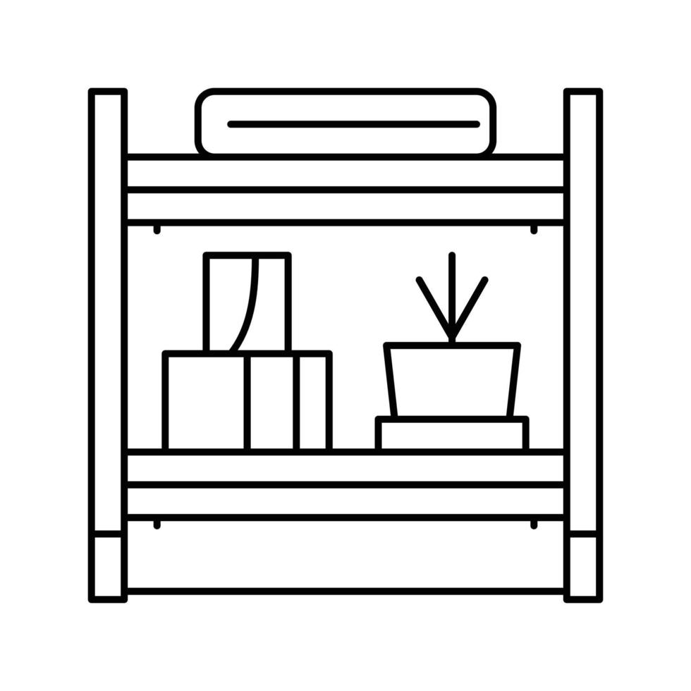 hylla badrum interiör linje ikon vektor illustration