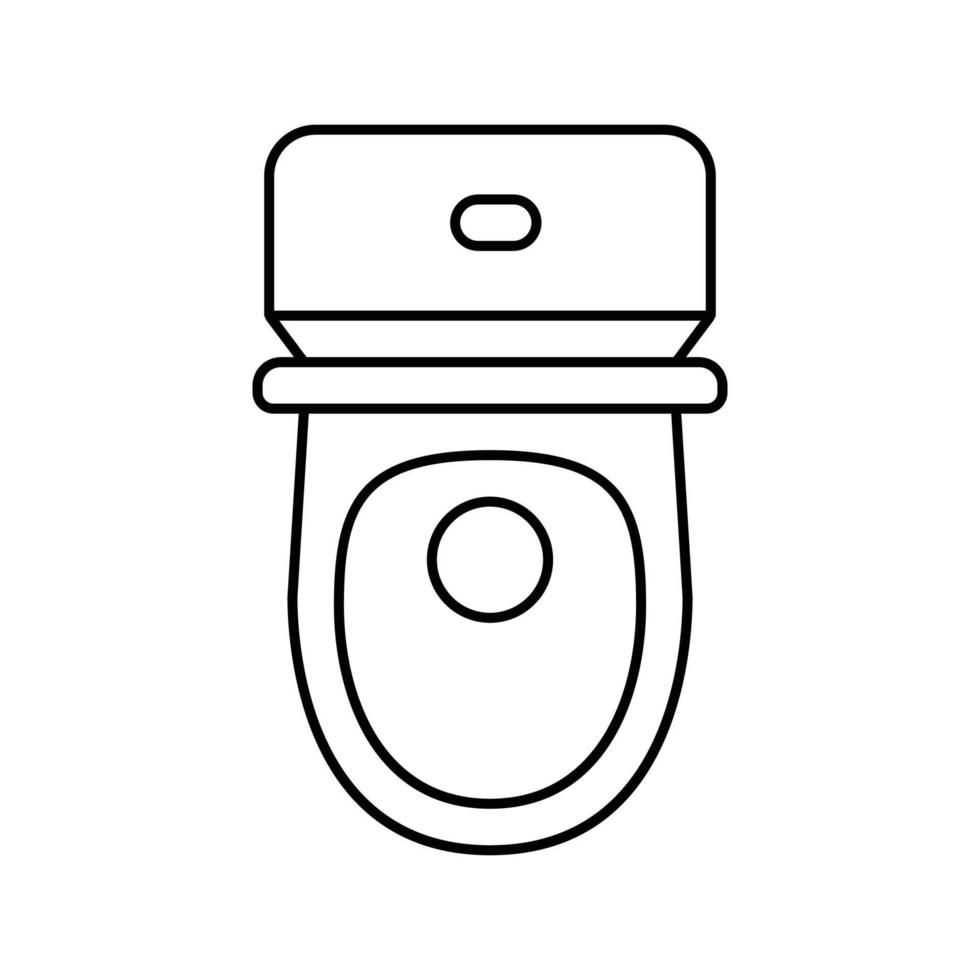 Toilette oben Aussicht Linie Symbol Vektor Illustration