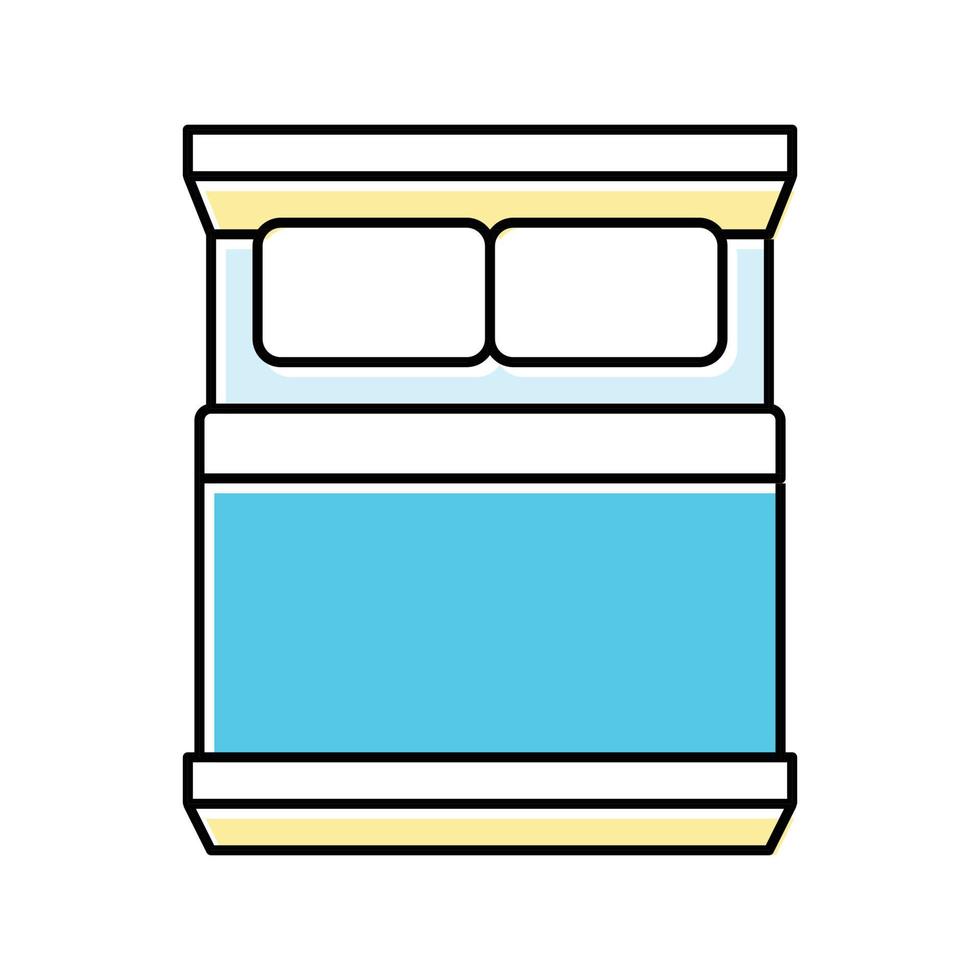 dubbel- säng topp se Färg ikon vektor illustration