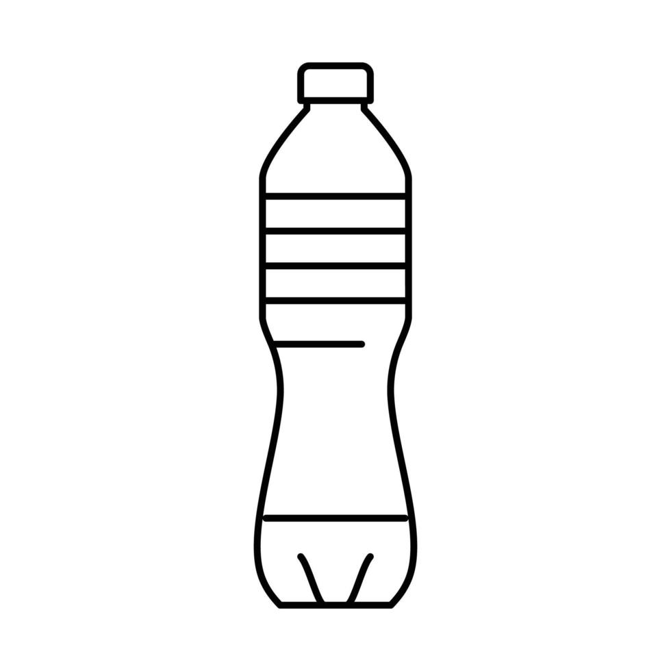 dryck vatten plast flaska linje ikon vektor illustration