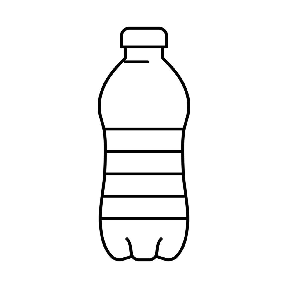 mineral vatten plast flaska linje ikon vektor illustration