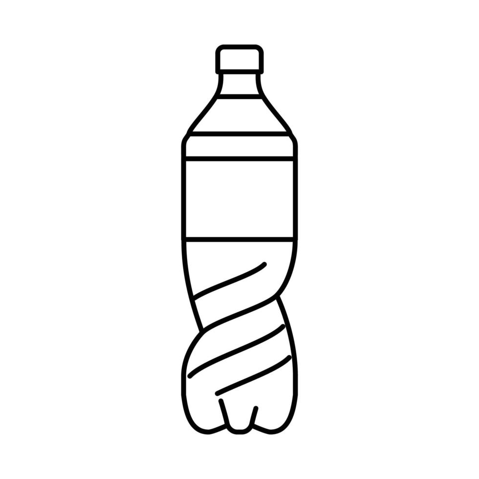 tömma soda plast flaska linje ikon vektor illustration