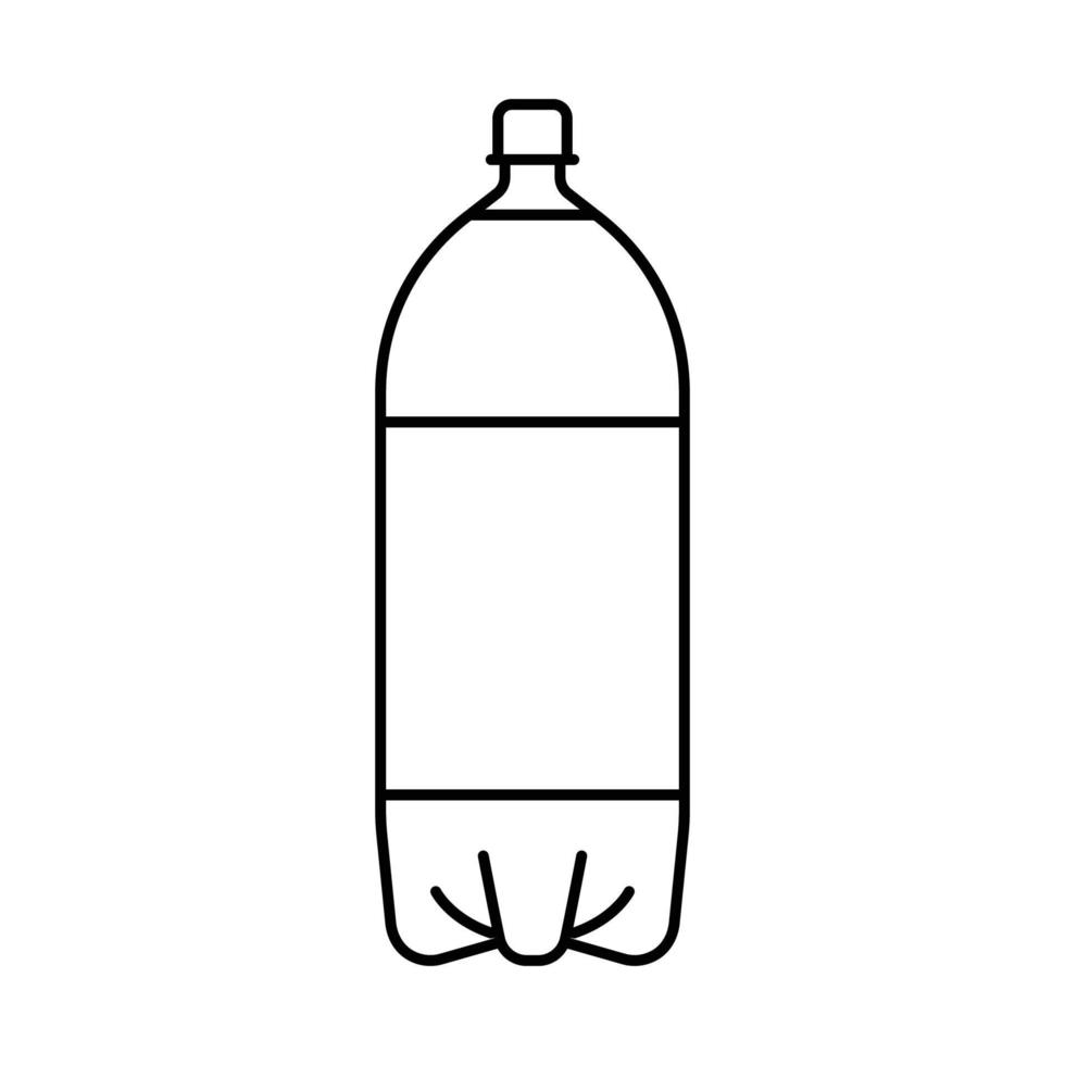 Getränk Limonade Plastik Flasche Linie Symbol Vektor Illustration