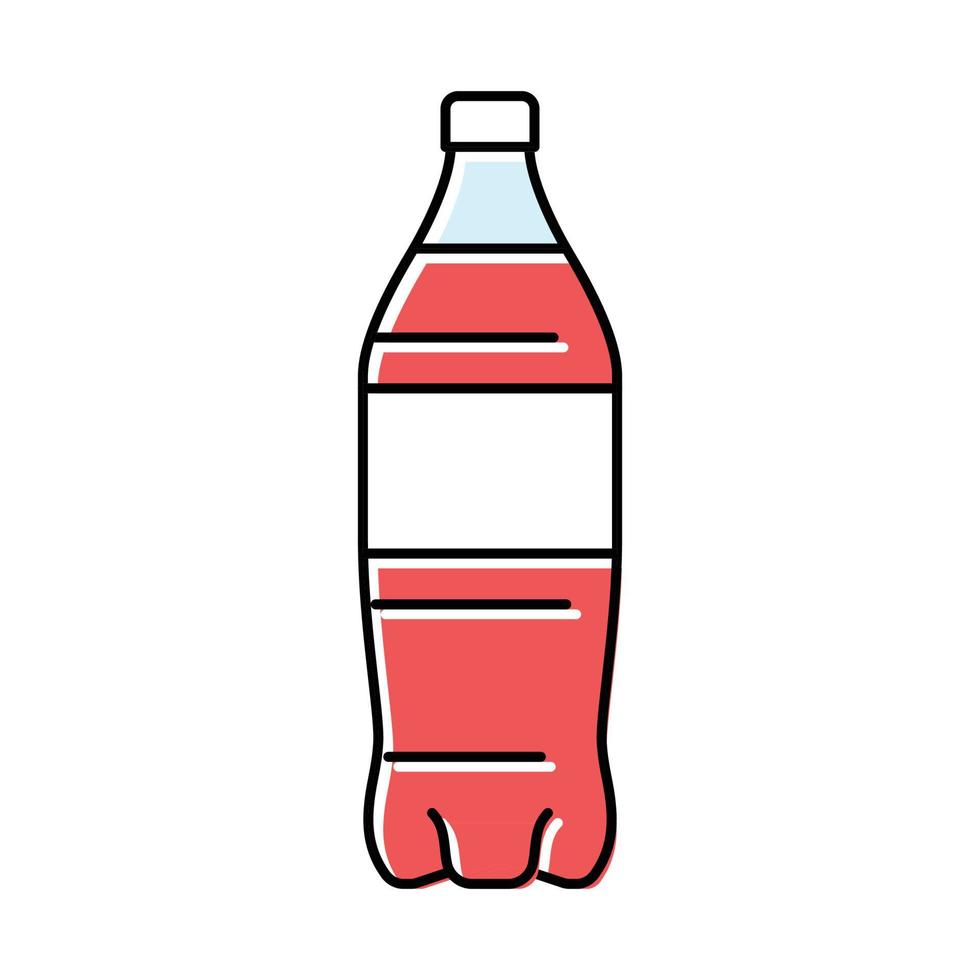 Wasser Limonade Plastik Flasche Farbe Symbol Vektor Illustration