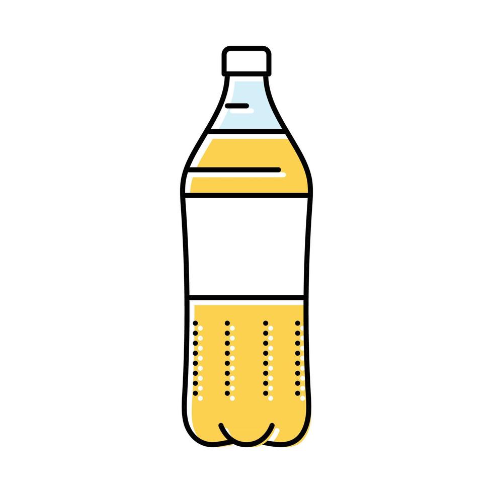 Limonade Plastik Flasche Farbe Symbol Vektor Illustration