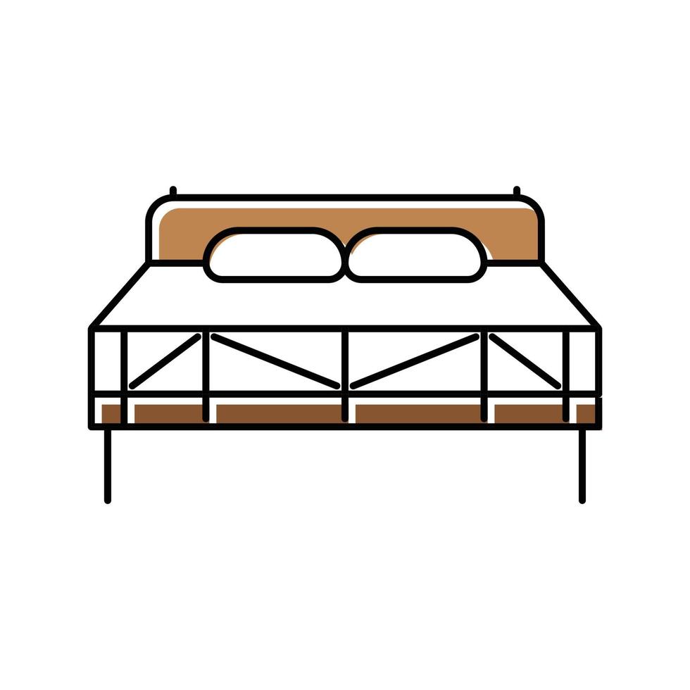 Bett Schlafzimmer Innere Farbe Symbol Vektor Illustration