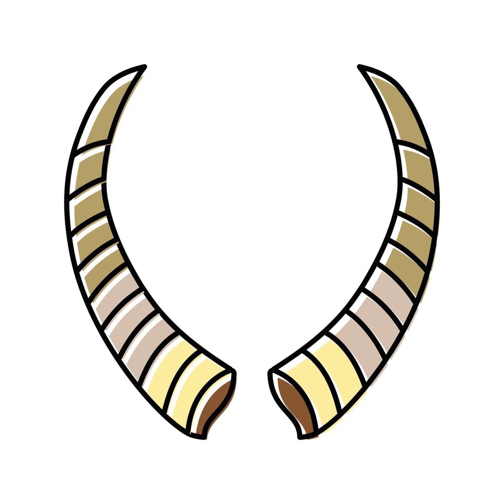 Ziege Horn Tier Farbe Symbol Vektor Illustration