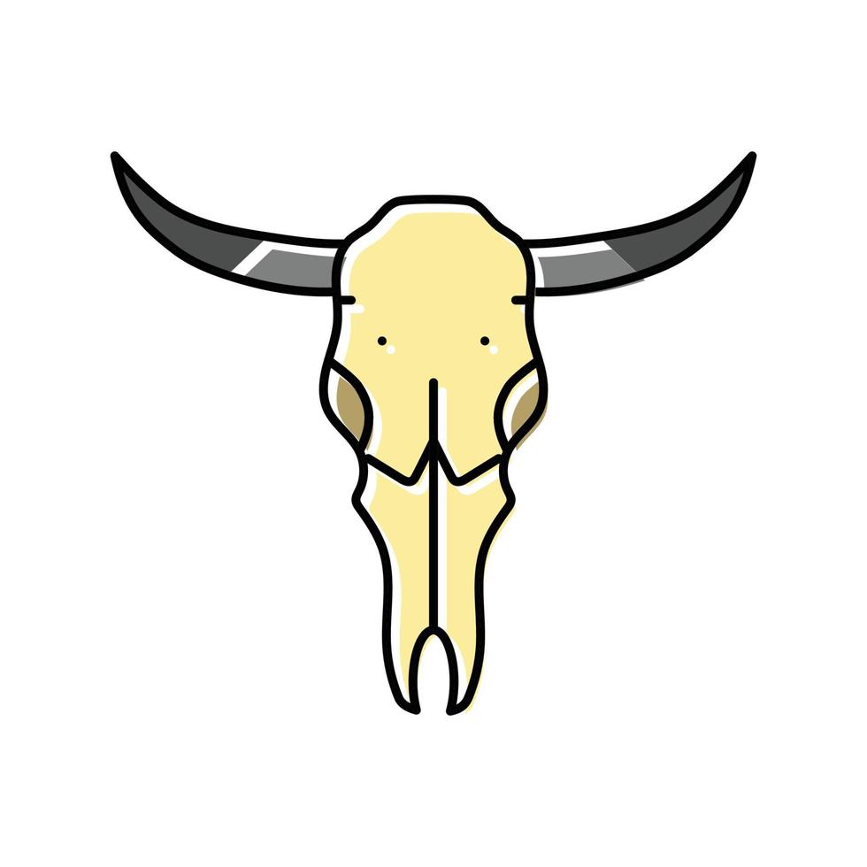skalle ko horn djur- Färg ikon vektor illustration