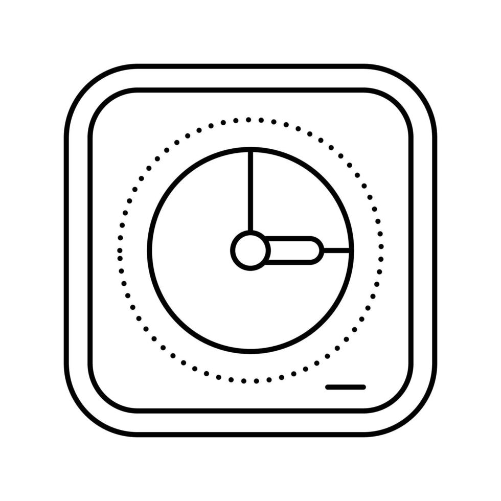 Schreibtisch Timer Küche Kochgeschirr Linie Symbol Vektor Illustration