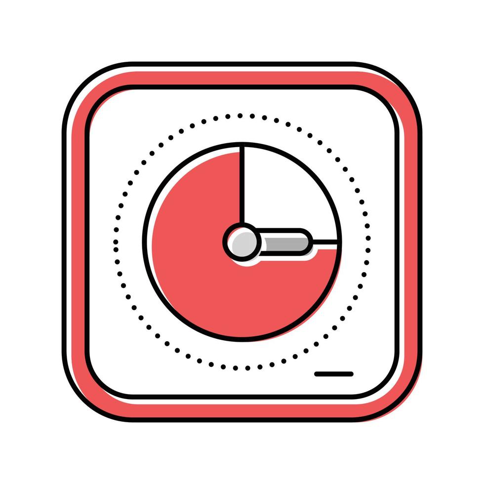 Schreibtisch Timer Küche Kochgeschirr Farbe Symbol Vektor Illustration