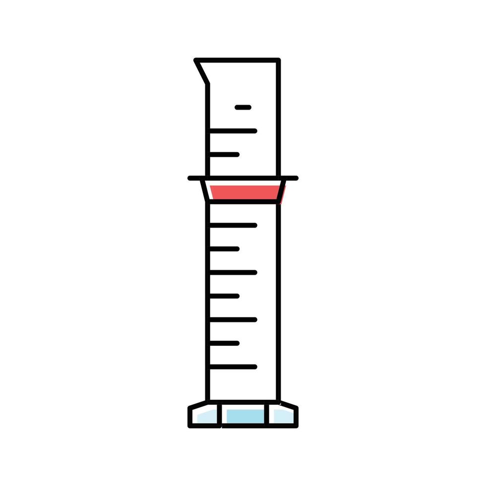 graderad cylinder kemisk glas labb Färg ikon vektor illustration