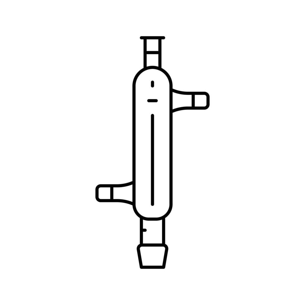 Wasser Kondensator chemisch Glaswaren Labor Linie Symbol Vektor Illustration