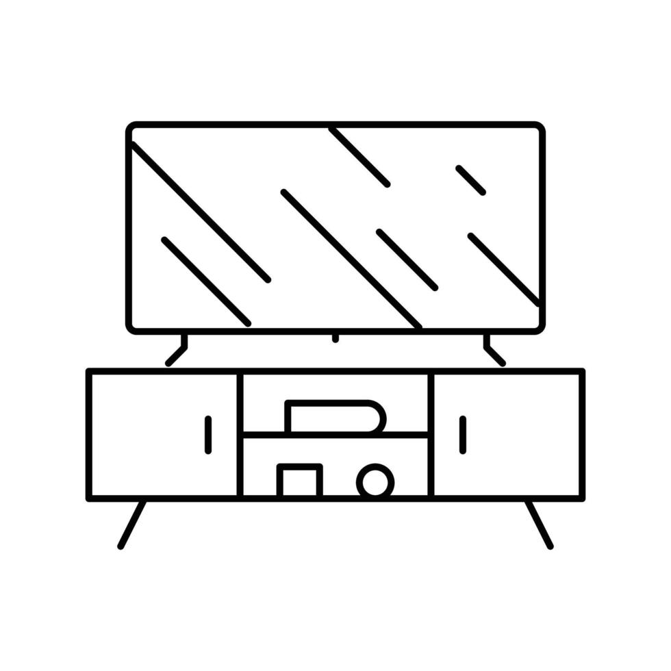 ljud systemet levande rum linje ikon vektor illustration