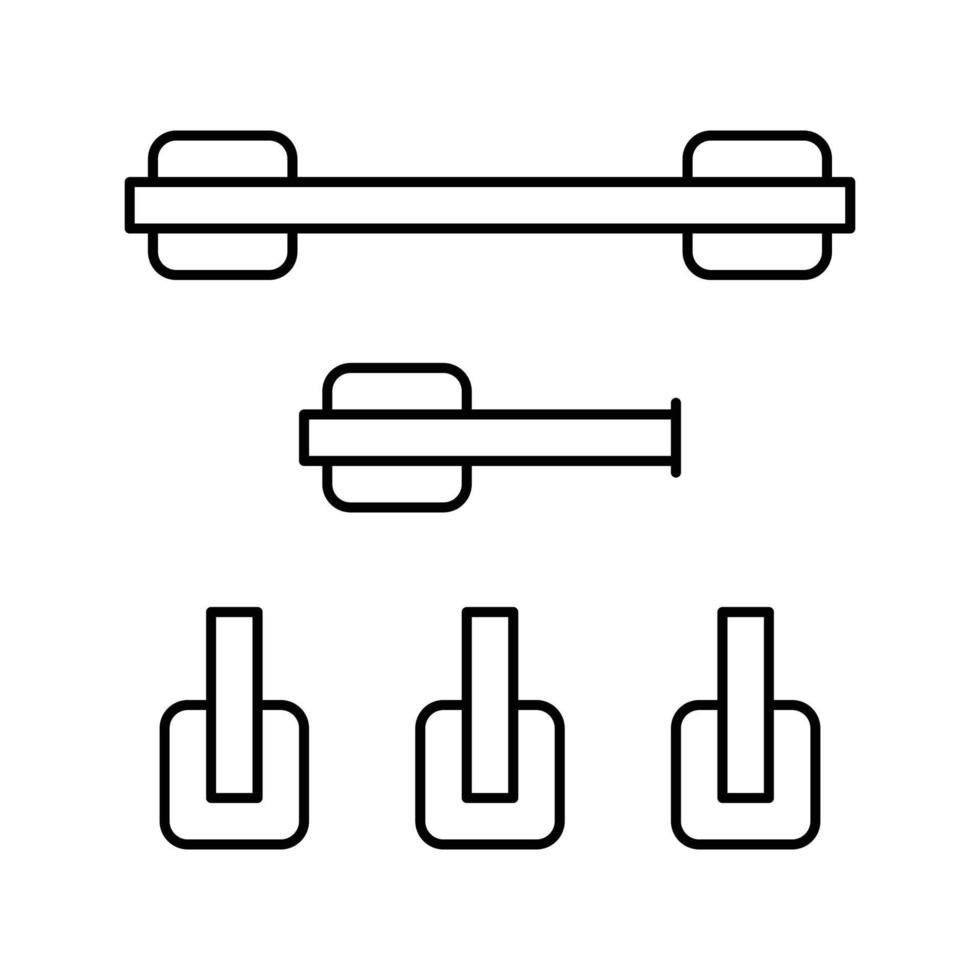 handduk järnväg badrum interiör linje ikon vektor illustration