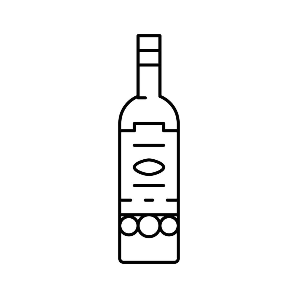 Absinth Glas Flasche Linie Symbol Vektor Illustration