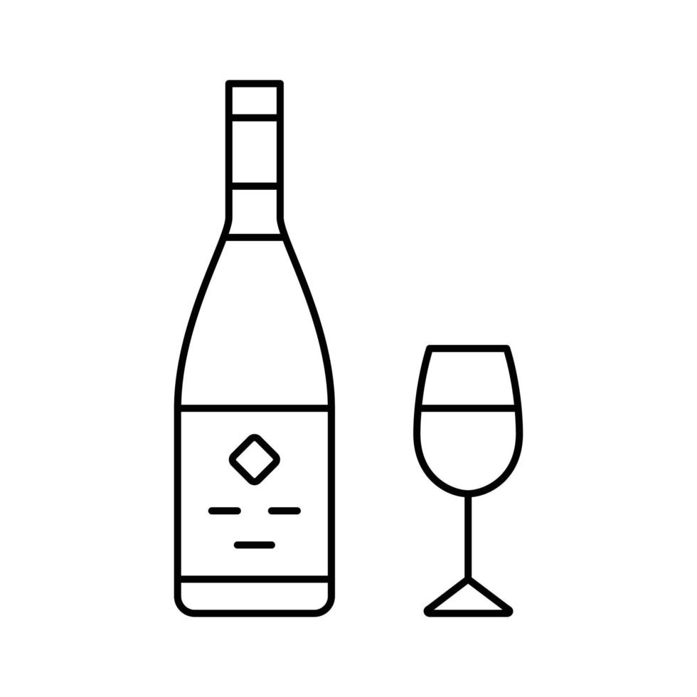 vin dryck flaska linje ikon vektor illustration