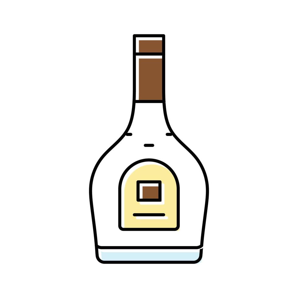 Brandy Glas Flasche Farbe Symbol Vektor Illustration