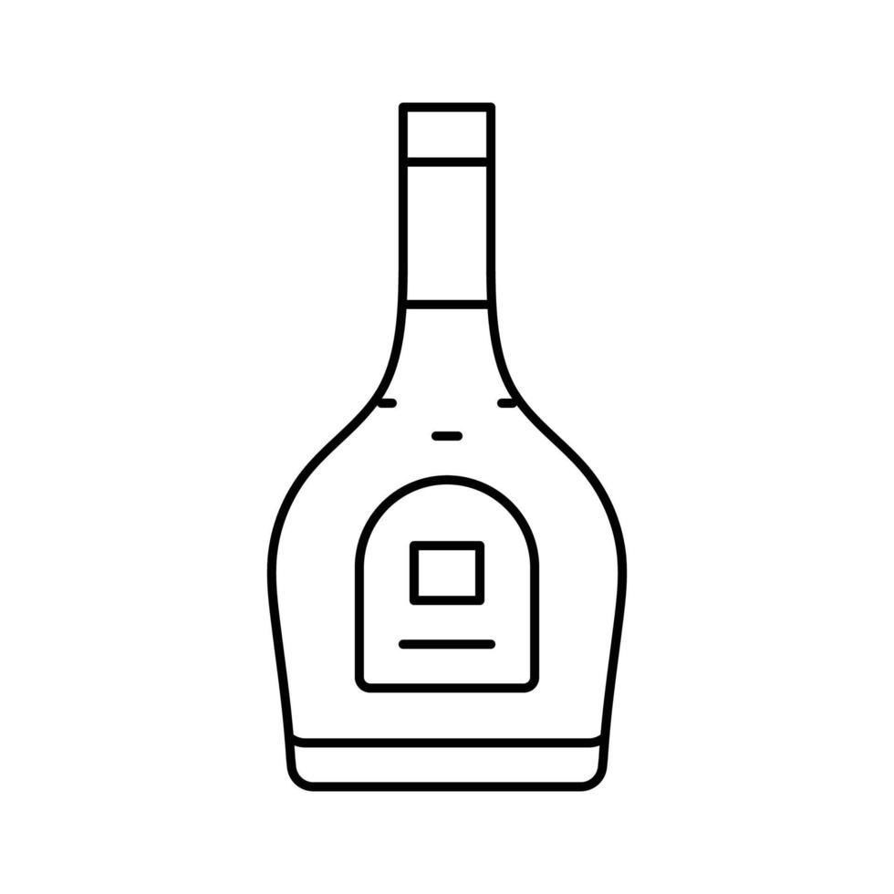 brandy glas flaska linje ikon vektor illustration