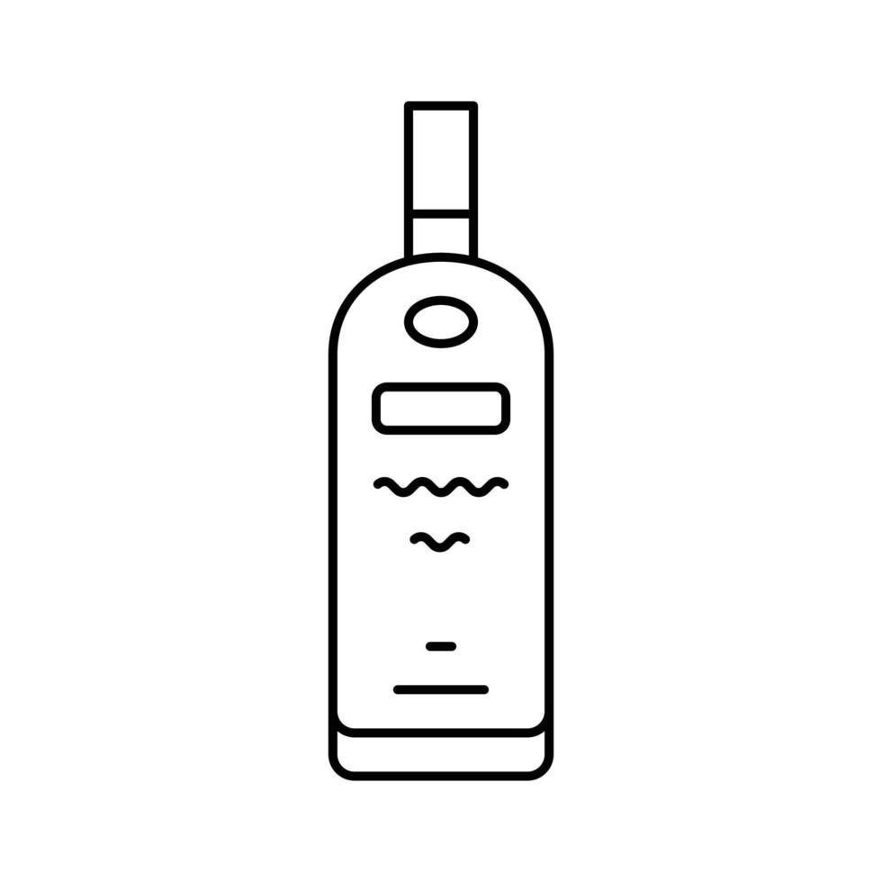 vodka glas flaska linje ikon vektor illustration