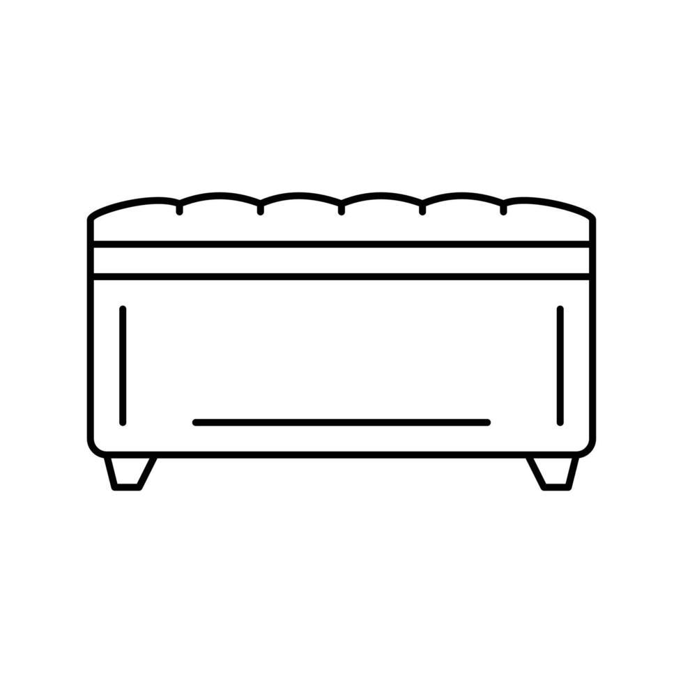 Schlafzimmer Bank Schlafzimmer Innere Linie Symbol Vektor Illustration