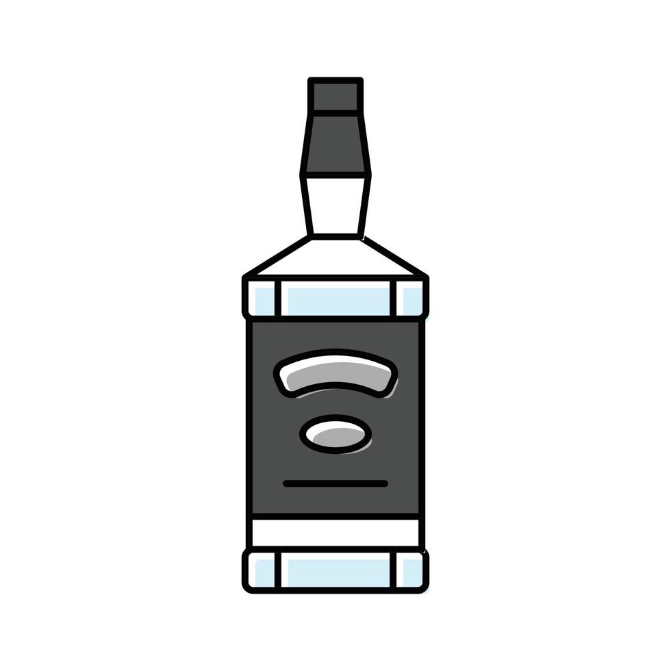Whiskey Glas Flasche Farbe Symbol Vektor Illustration