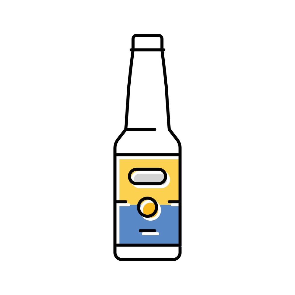 Bier Glas Flasche Farbe Symbol Vektor Illustration