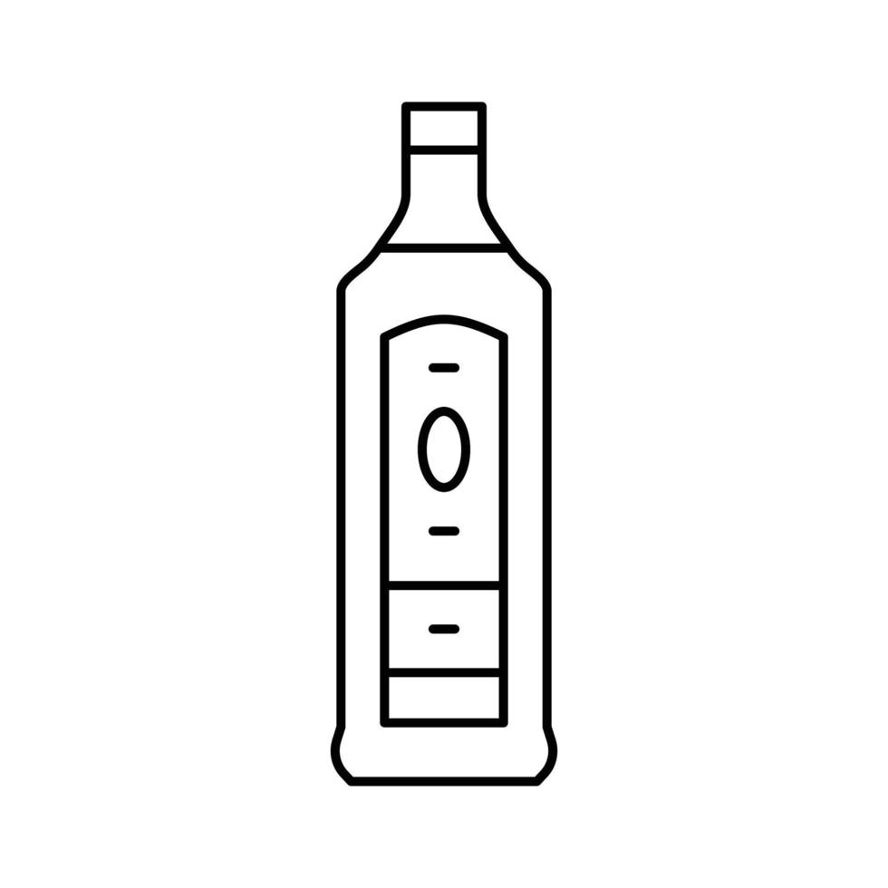 gin glas flaska linje ikon vektor illustration