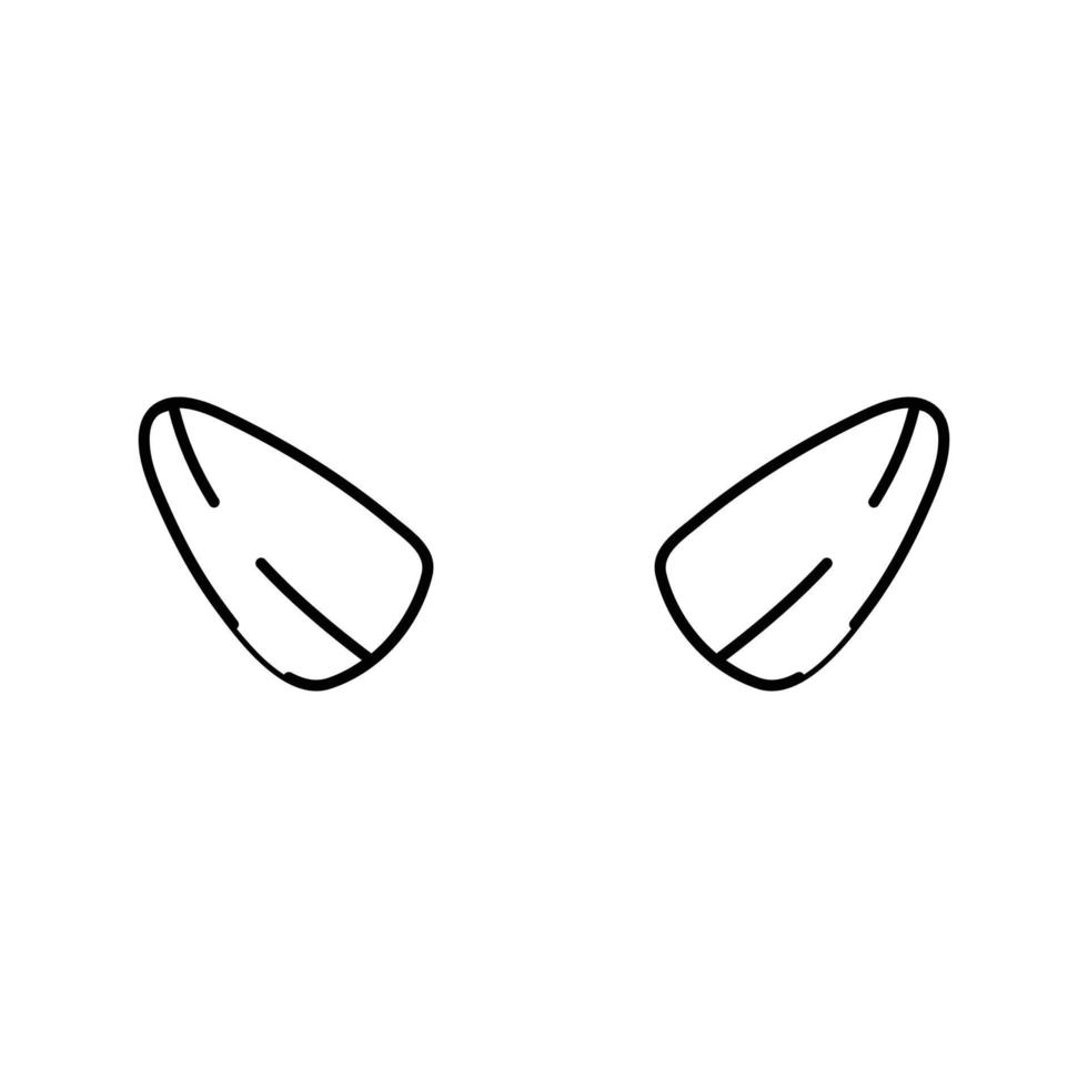 Kuh Horn Tier Linie Symbol Vektor Illustration