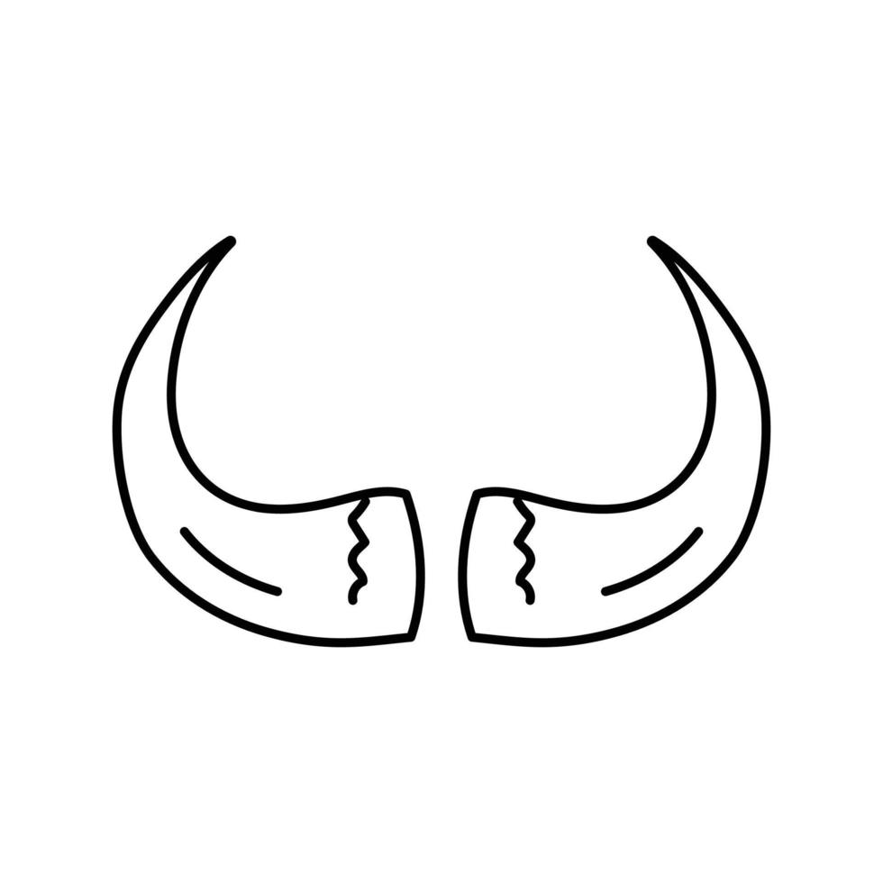 bison horn djur- linje ikon vektor illustration