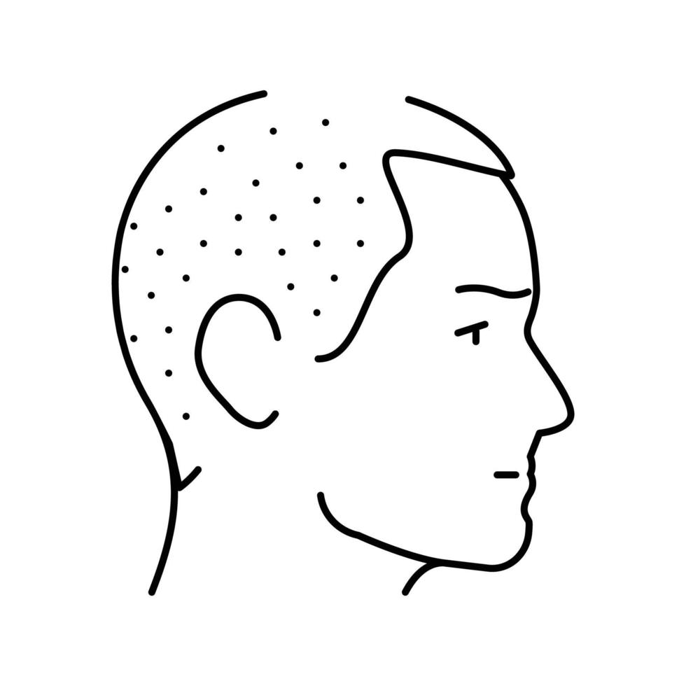 kort skära frisyr manlig linje ikon vektor illustration