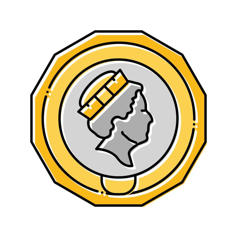 gbp mynt Färg ikon vektor illustration