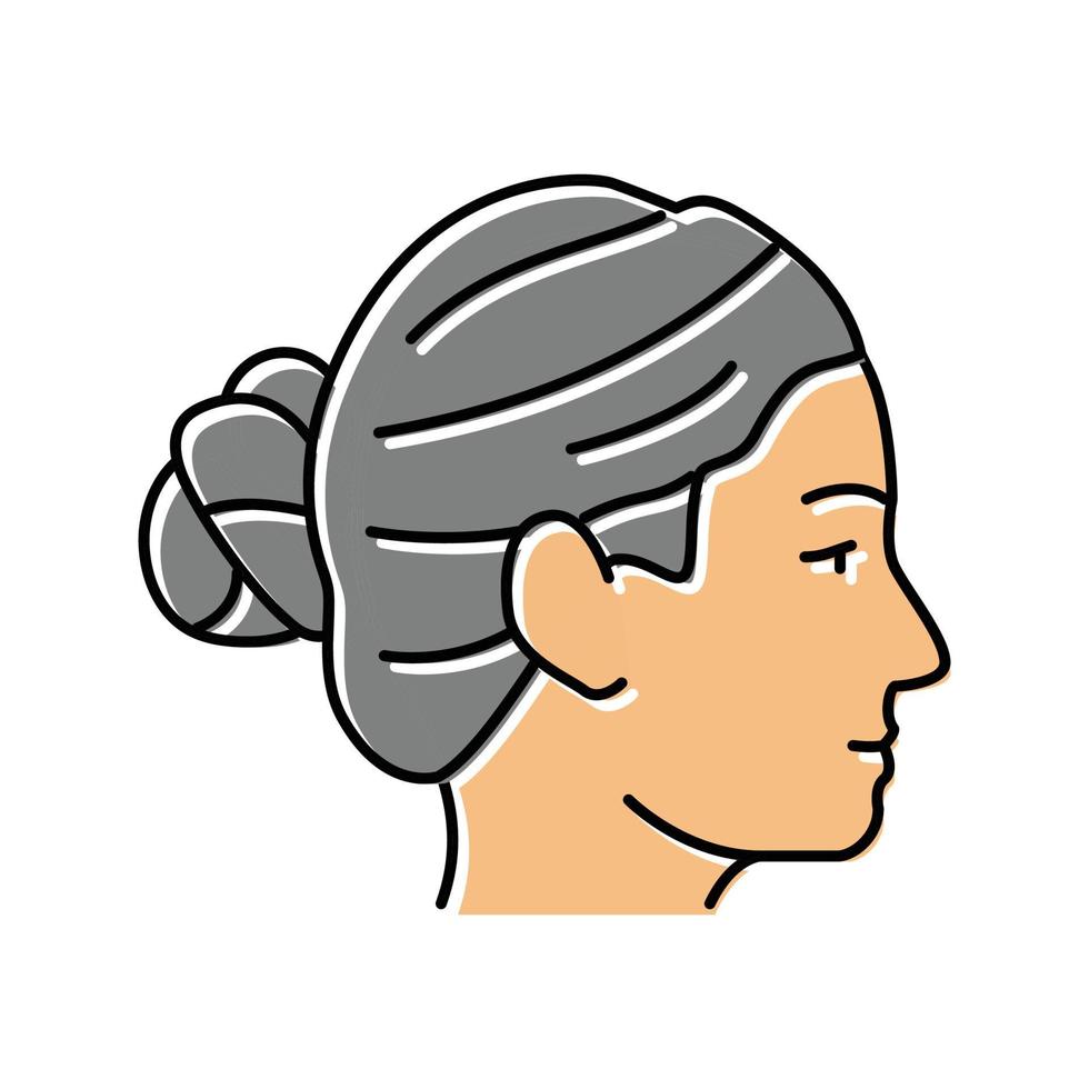 bulle frisyr kvinna Färg ikon vektor illustration
