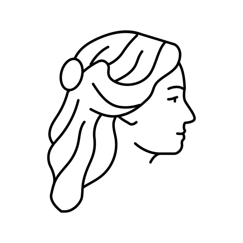 bröllop frisyr kvinna linje ikon vektor illustration