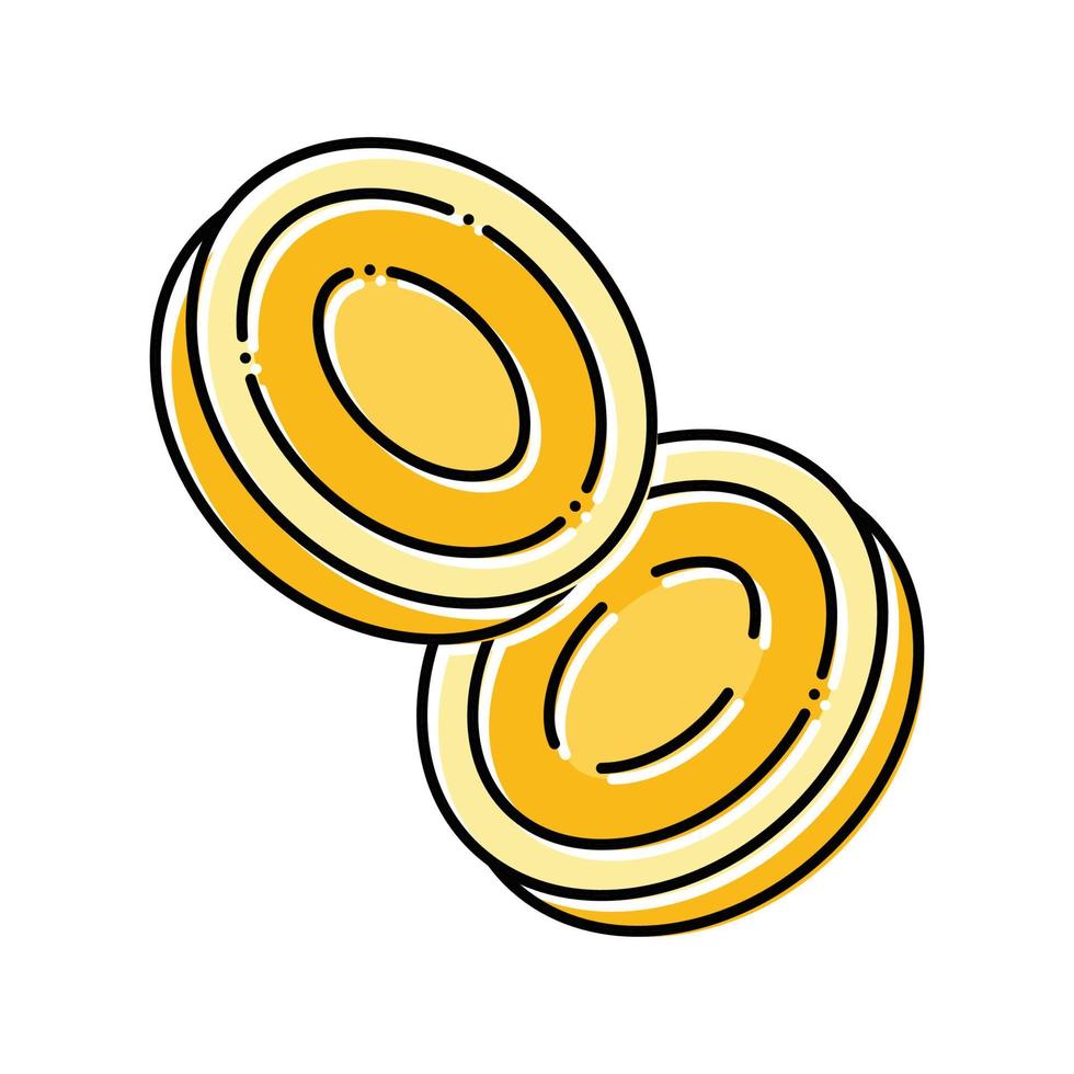 fallen Gold Münze Farbe Symbol Vektor Illustration