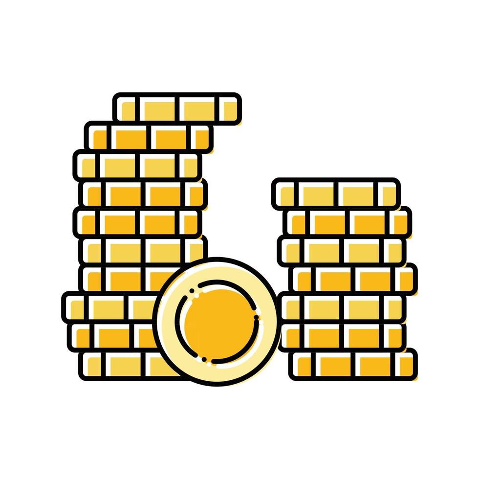 Stapel Gold Geld Farbe Symbol Vektor Illustration
