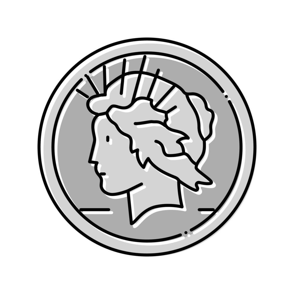 dollar mynt Färg ikon vektor illustration