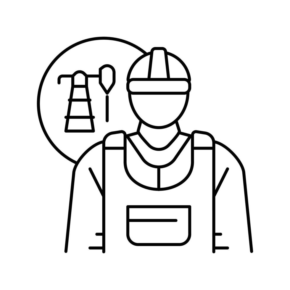 Petroleum Ingenieur Technologie Linie Symbol Vektor Illustration