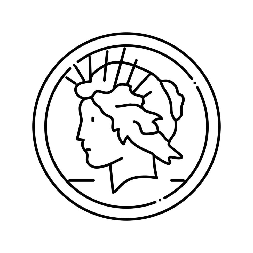 Dollar Münze Linie Symbol Vektor Illustration