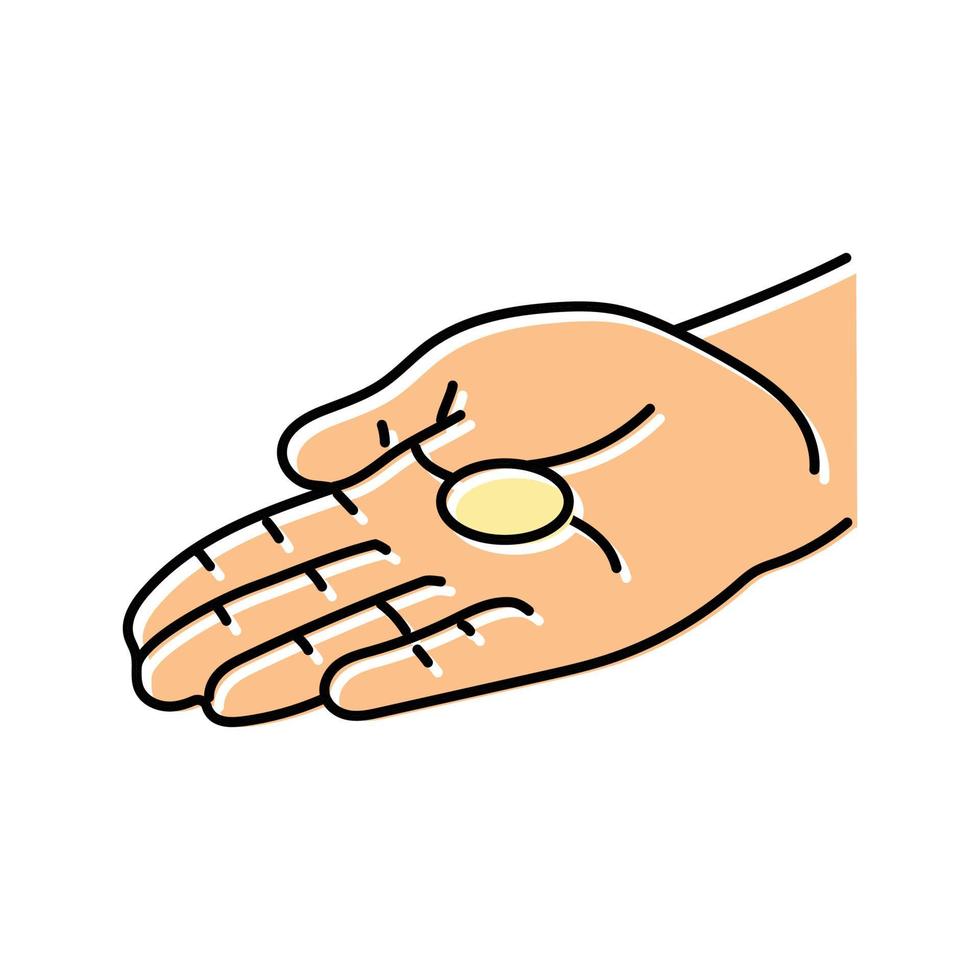Zahlen Münze Hand Farbe Symbol Vektor Illustration