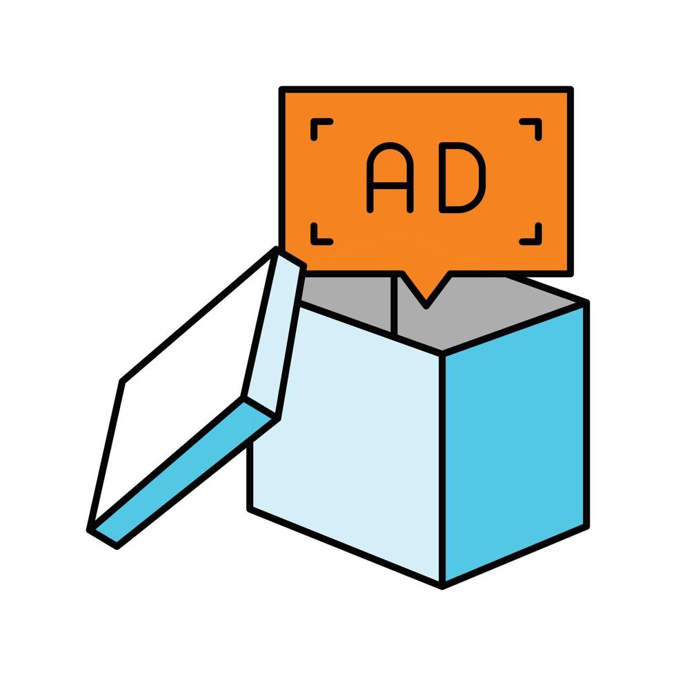 produkt placering reklam Färg ikon vektor illustration