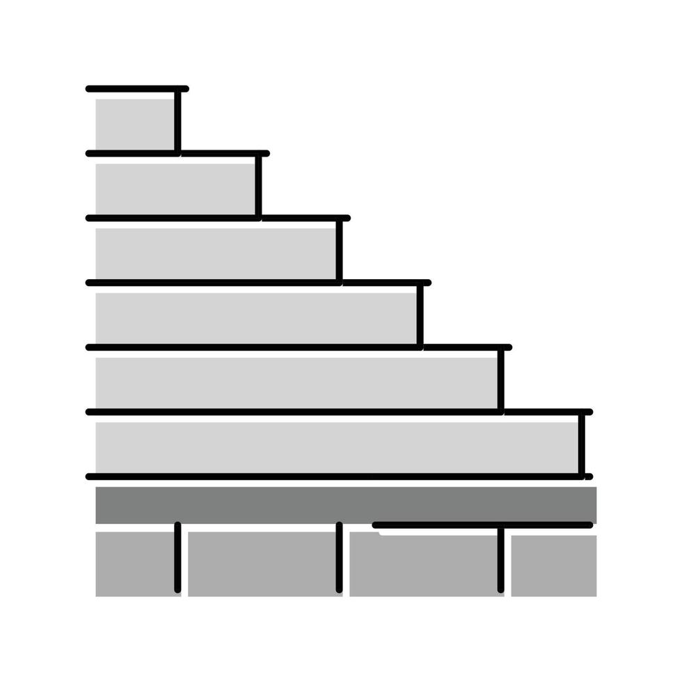 trappa byggnad strukturera Färg ikon vektor illustration