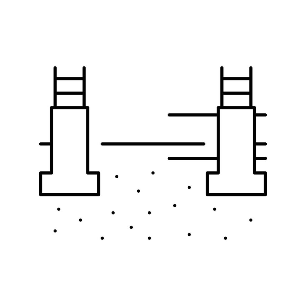 Sockel Strahl Gebäude Haus Linie Symbol Vektor Illustration