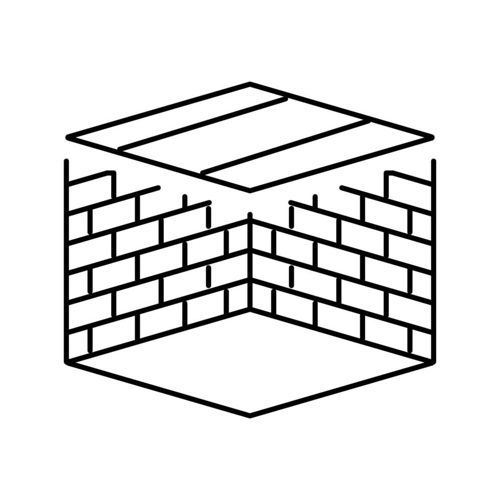 Decke Gebäude Haus Linie Symbol Vektor Illustration